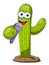 Cactus cartoon funny character vector microphone speaker presenter isolated