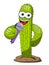 Cactus cartoon funny character vector microphone speaker singing isolated