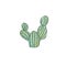 Cactus clip art digtal illustration on white background