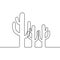 Cactus continuous line drawing vector