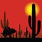 Cactus in desert vector illustration