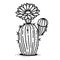 cactus drawing in black and white, simple cactus drawing in black and white cactus clipart in black and white