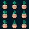 Cactus flat icon set vector design illustration created on pixel perfect