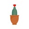 Cactus flower icon, flat style