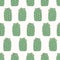 Cactus flowering bloom seamless pattern. Indoor succulent houseplant