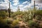 cactus forest with towering saguaros and other plants in the background