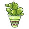 Cactus green icon, flower in pot and tropical decoration