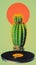 Cactus Groove: Music Album Art and Poster Uniting Music and Desert Flora, AI Generated