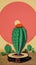 Cactus Groove: Music Album Art and Poster Uniting Music and Desert Flora, AI Generated