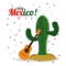 Cactus and guitar icon. Mexico culture. Vector graphic