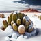 The cactus in the harsh desert between snow and ice - Generate Artificial Intelligente - AI