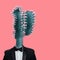 Cactus head with smoking suit