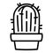 Cactus houseplant icon, outline style