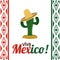 Cactus icon. Mexico culture. Vector graphic