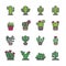 Cactus icon set