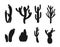 Cactus isolated vector Silhouettes