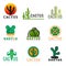 Cactus logo creative vector illustration set design