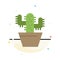Cactus, Nature, Pot, Spring Abstract Flat Color Icon Template