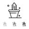 Cactus, Nature, Pot, Spring Bold and thin black line icon set