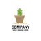 Cactus, Nature, Pot, Spring Business Logo Template. Flat Color