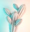 Cactus pastel colored art gallery Style. Creative cacti concept. 3D reendering