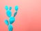 Cactus pastel colored art gallery Style. Creative cacti concept. 3D reendering