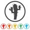 Cactus plant silhouette, 6 Colors Included