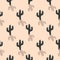 Cactus plant vector seamless pattern. Abstract cartoon blush color desert fabric print.