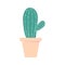 Cactus pot. Home cute plant. Isolated color illustration.