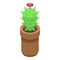 Cactus pot icon isometric vector. Desert grass