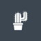 Cactus related vector glyph icon