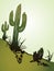 Cactus saguaro. Vector background