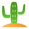 Cactus on sand flat icon. Desert plant color icons in trendy flat style. Nature gradient style design, designed for web