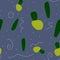 Cactus seamless repeating pattern. Doodle style