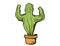 Cactus show muscle biceps. Vector color cartoon illustration islated on white. Cactus character concept