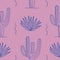 Cactus and Tequila agave succulent seamless vector pattern