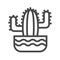 Cactus Thin Line Vector Icon