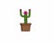 Cactus vase with flowers illustration logo vector image