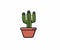 Cactus vase illustration logo vector image