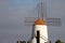 Cactus windmills in isle lanzarote africa