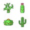 Cactuses cute kawaii vector characters