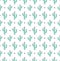 Cactuses seamless pattern on a white background.Seamless vector pattern with cacti.White background with cacti and hearts.