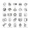 Cad designer, future innovation, database, architecture, 3d model printing vector line icons