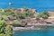 Cadaques view from the heights. Aerial view Pyrenees mountains a