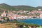 Cadaques view from the heights. Aerial view Pyrenees mountains a