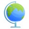 Cadastral globe icon, cartoon style