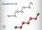 Cadaverine, pentamethylenediamine molecule. It is foul-smelling diamine formed by bacterial decarboxylation of lysine. Sheet of