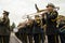 Cadet marching band in October 29 Republic Day celebrates. Editorial shot in Istanbul Turkey