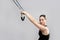 Cadillac trapeze pilates woman portrait