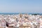 Cadiz Aerial view of the city on a sunny day. Andalusia, Spain